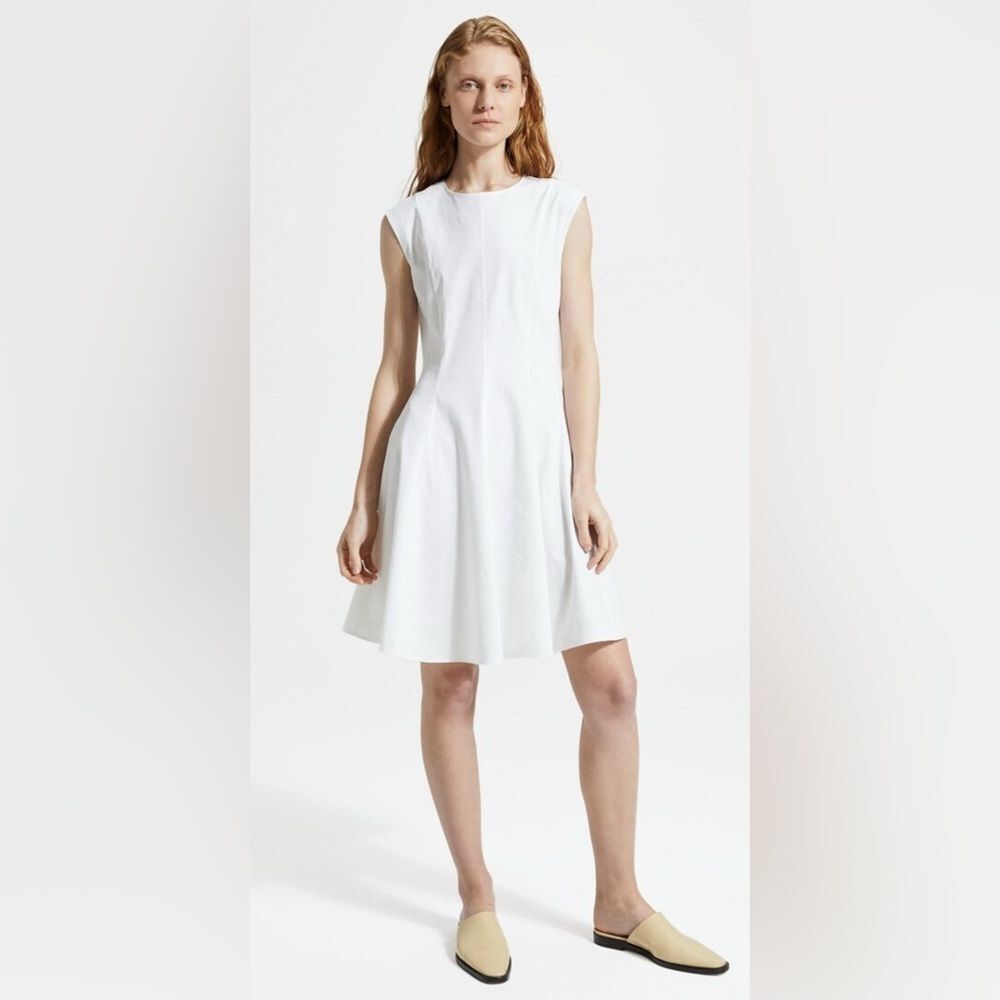 Theory Sleeveless Peplum Dress in Good Linen